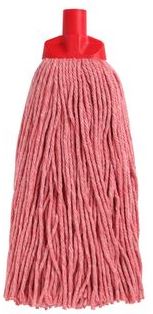 Cut Cotton Mop Head - Red, 25mm x 400g / 300mm (Each)