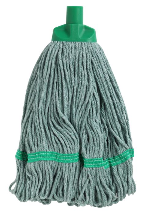 Looped Cotton Mop Head - Green, 25mm x 350g / 300mm (Each)