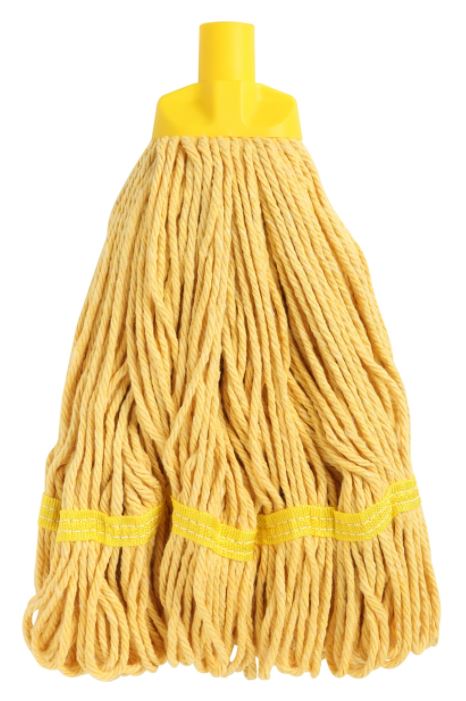 Looped Cotton Mop Head - Yellow, 25mm x 350g / 300mm (Each)