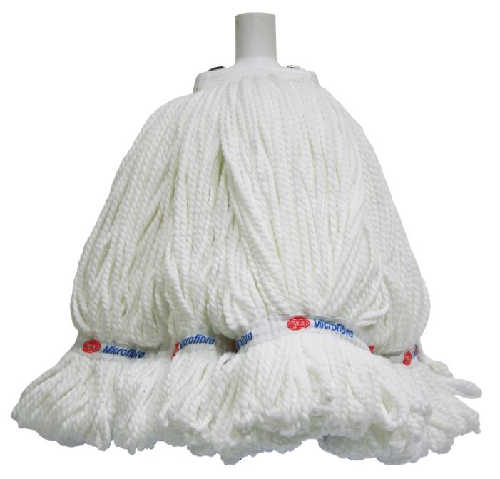 Looped Microfibre Mop Head - White, 25mm x 350g / 330mm (Each)