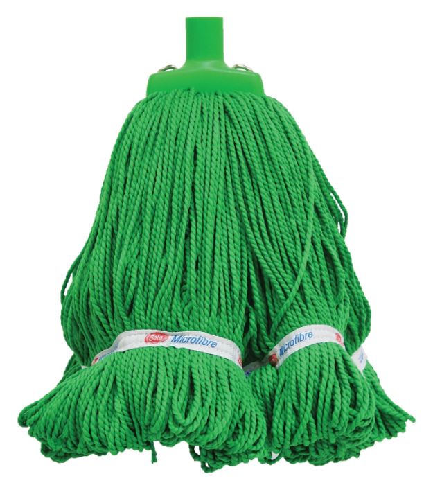 Looped Microfibre Mop Head - Green, 25mm x 350g / 330mm (Each)