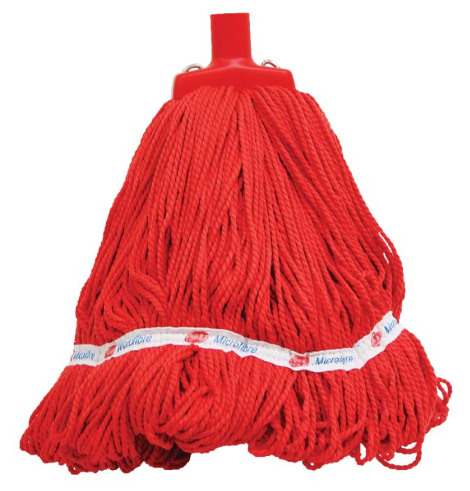 Looped Microfibre Mop Head - Red, 25mm x 350g / 330mm (Each)