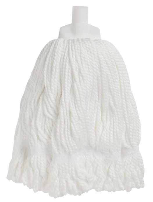 Looped Microfibre Mop Head - White/White, 25mm x 350g / 330mm (Each)