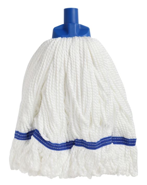 Looped Microfibre Mop Head - White/Blue, 25mm x 350g / 330mm (Each)