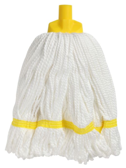 Looped Microfibre Mop Head - White/Yellow, 25mm x 350g / 330mm (Each)