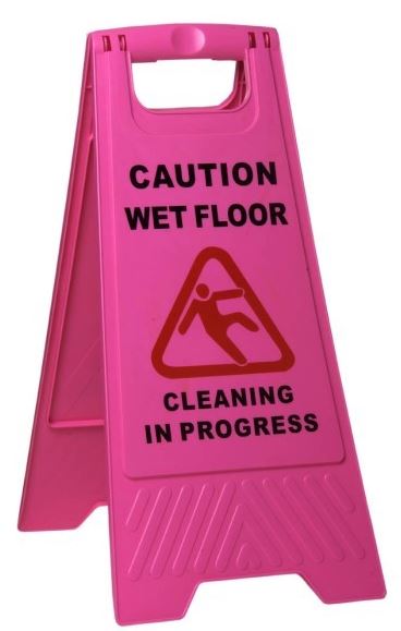 [MPH33986] Safety Sign Wet Floor - Pink, 290mm x 600mm (Each)