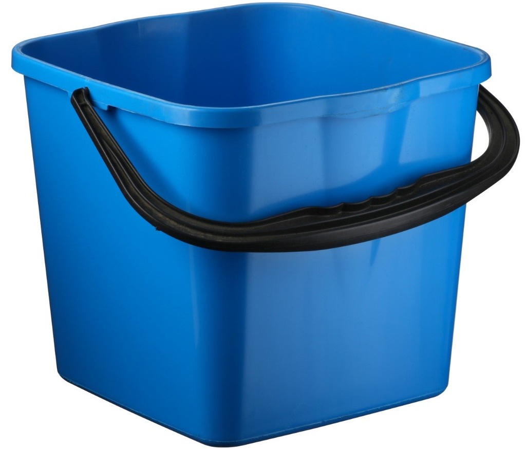 Plastic Square Bucket - Blue, 12L Capacity (Each)