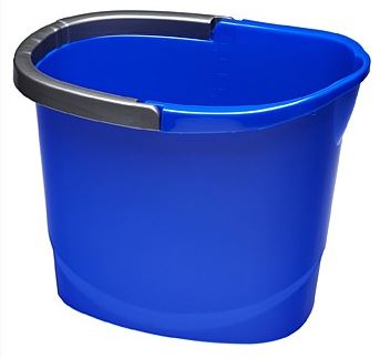 Plastic Wide Mop Bucket - Blue, 13L Capacity (Each)
