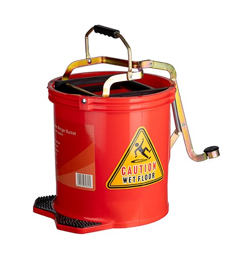 Roller Wringer Bucket - Red, 16L Capacity (Each)