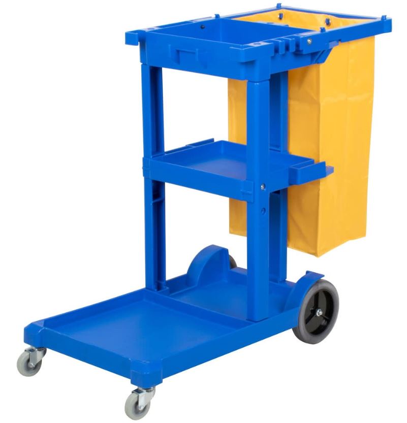 Economy Cleaning Cart - Blue, 3 Tier (Each)