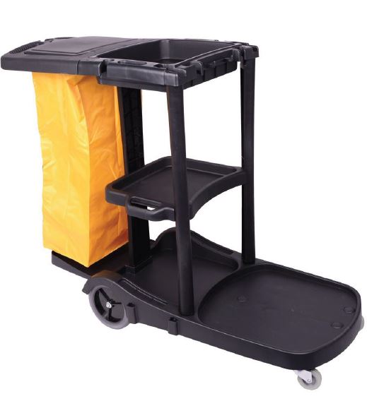 Premium Cleaning Cart - Black, 3 Tier (Each)