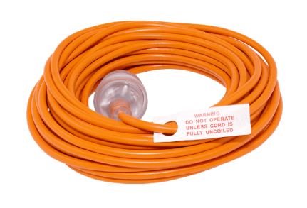 Power Extension Lead - Orange, 20m Length (Each)