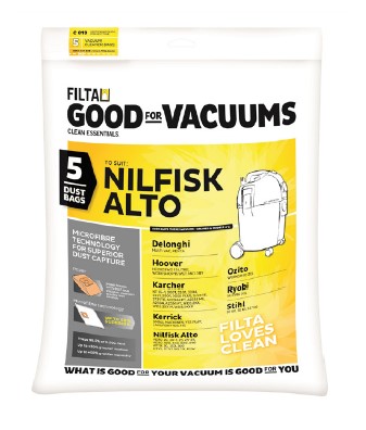 Nilfisk GD5, GD10 Vacuum Bag - White, SMS (Pack of 5 Bags)