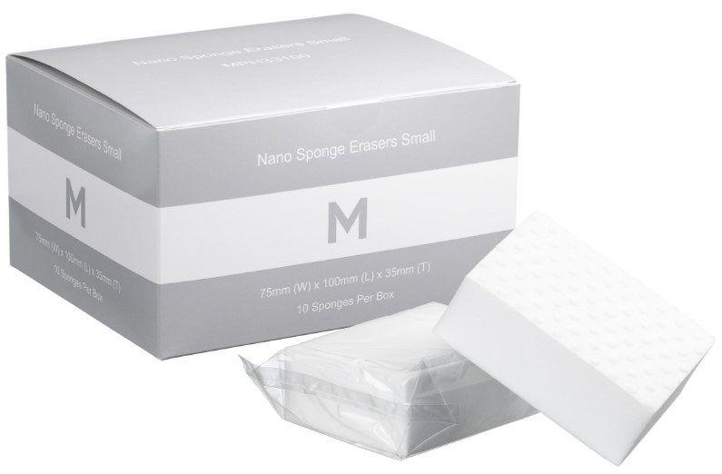 [MPH33100] Nano Sponge Erasers Small - White, 75mm x 100mm x 35mm (Each)