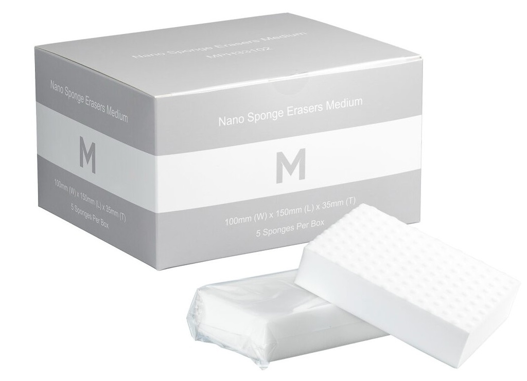 [MPH33102] Nano Sponge Erasers Medium - White, 100mm x 150mm x 35mm (Each)