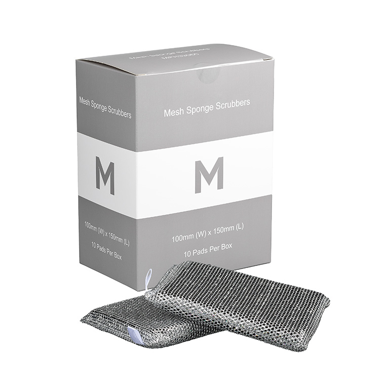 [MPH33060] Mesh Sponge Scrubbers - Silver/Black, 100mm x 150mm x 20mm (Box of 40 Sponges)