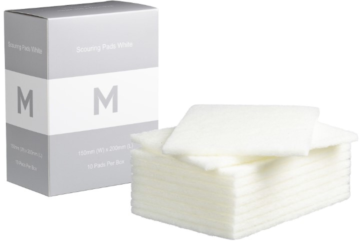 [MPH33136] Regular Scouring Pads - White, 150mm x 200mm x 8mm *Non Scratch (Box of 80 Pads)