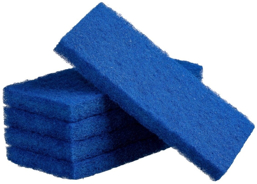 [MPH33152] Thick Scouring Pads - Blue, 115mm x 250mm x 20mm *Light Duty (Pack of 5 Pads)