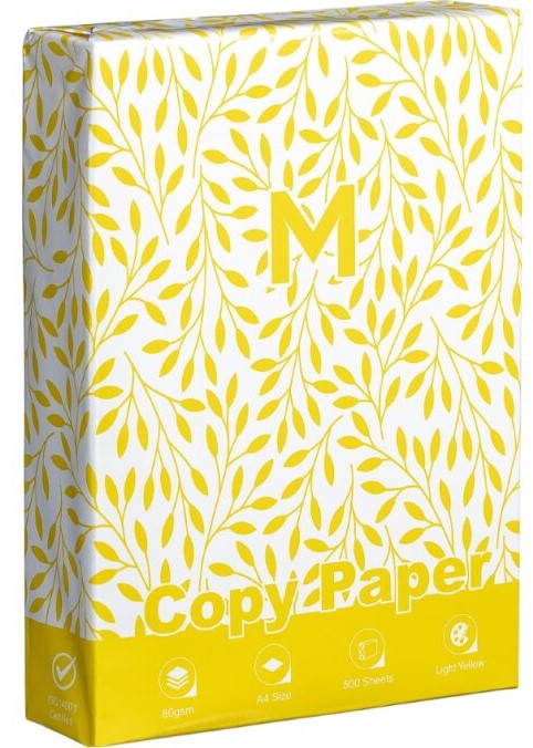 [MPH34721] Office Copy Paper A4 - Pastel Yellow, 80gsm, 500 Sheets, FSC® Mix (Box of 5 Reams)