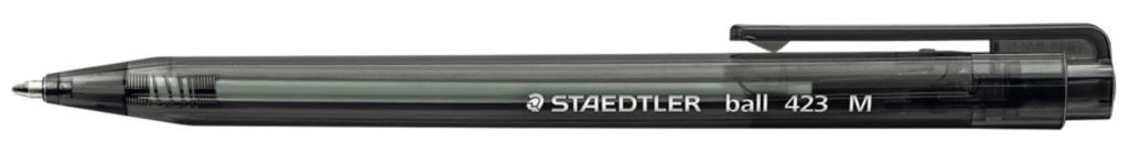 Staedtler Retractable Ball Point Pen - Black, Medium 0.45mm Tip (Pack of 10 Pens)