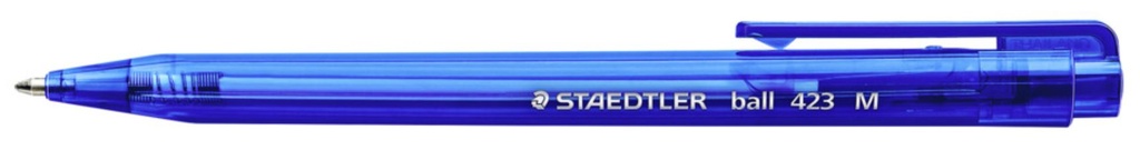 [MPH35581] Staedtler Retractable Ball Point Pen - Blue, Medium 0.45mm Tip (Pack of 10 Pens)