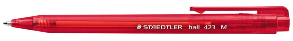 [MPH35582] Staedtler Retractable Ball Point Pen - Red, Medium 0.45mm Tip (Pack of 10 Pens)
