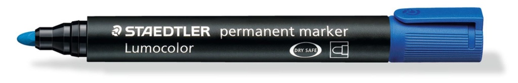 Staedtler Permanent Marker - Blue, Bullet Tip (Pack of 10 Markers)