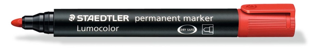 [MPH34802] Staedtler Permanent Marker - Red, Bullet Tip (Pack of 10 Markers)