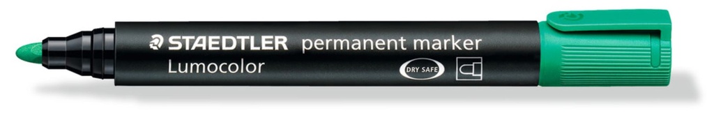 Staedtler Permanent Marker - Green, Bullet Tip (Pack of 10 Markers)