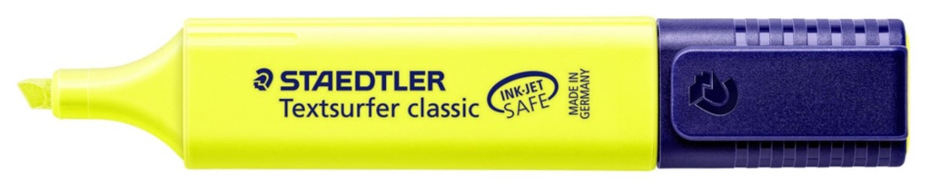 [MPH34865] Staedtler Classic Highlighter - Yellow, Chisel Tip (Pack of 10 Highlighters)