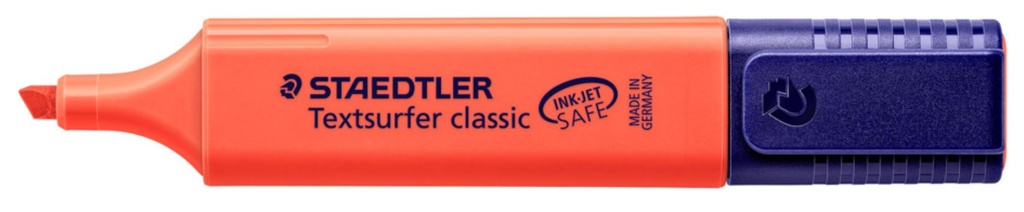 [MPH34868] Staedtler Classic Highlighter - Red, Chisel Tip (Pack of 10 Highlighters)