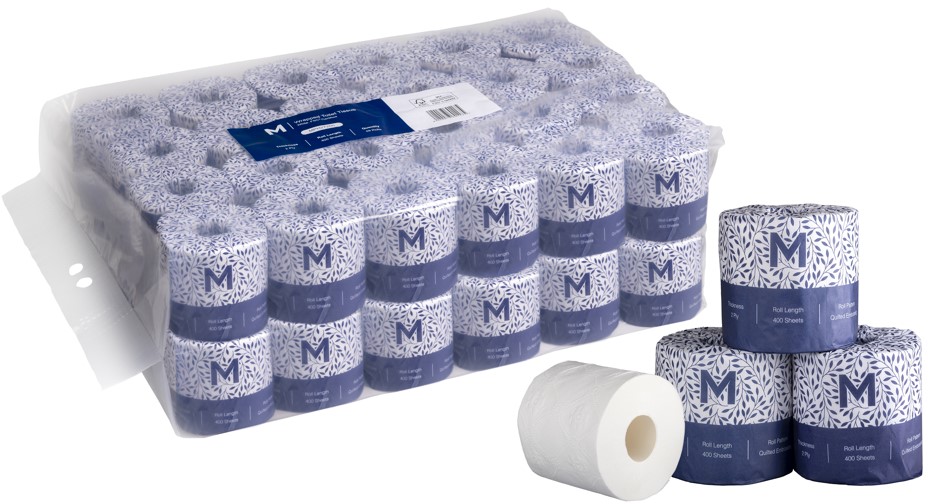 [MPH27205] Wrapped Toilet Tissue Bale - White, 2 Ply, 400 Sheets, FSC® Mix (Bale of 48 Rolls)