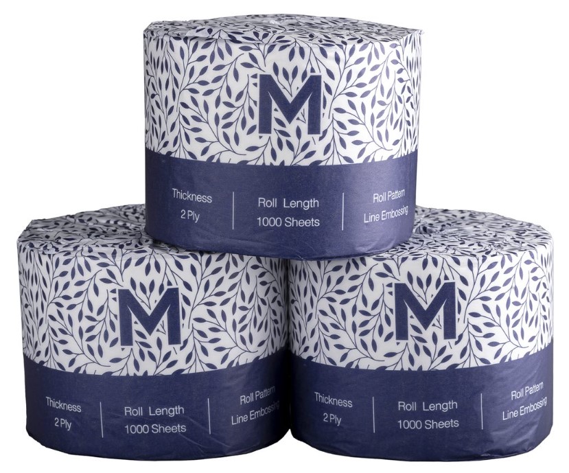 [MPH27225] Wrapped Toilet Tissue Boxed - White, 2 Ply, 1000 Sheets, FSC® Mix (Box of 18 Rolls)