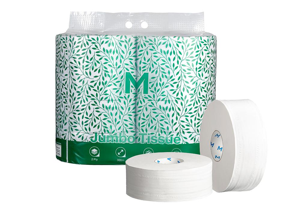 Recycled Jumbo Toilet Tissue Bale - White, 2 Ply, 300m, FSC® Recycled (Bale of 8 Rolls)