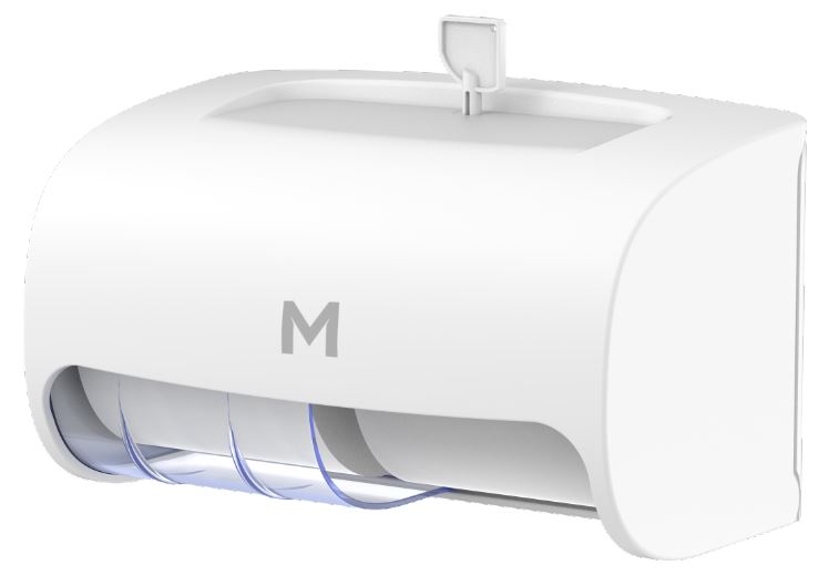 Horizontal Toilet Roll Dispenser - White, 2 Roll Capacity (Each)
