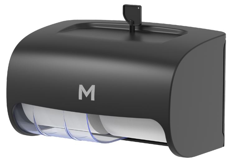 Horizontal Toilet Roll Dispenser - Black, 2 Roll Capacity (Each)