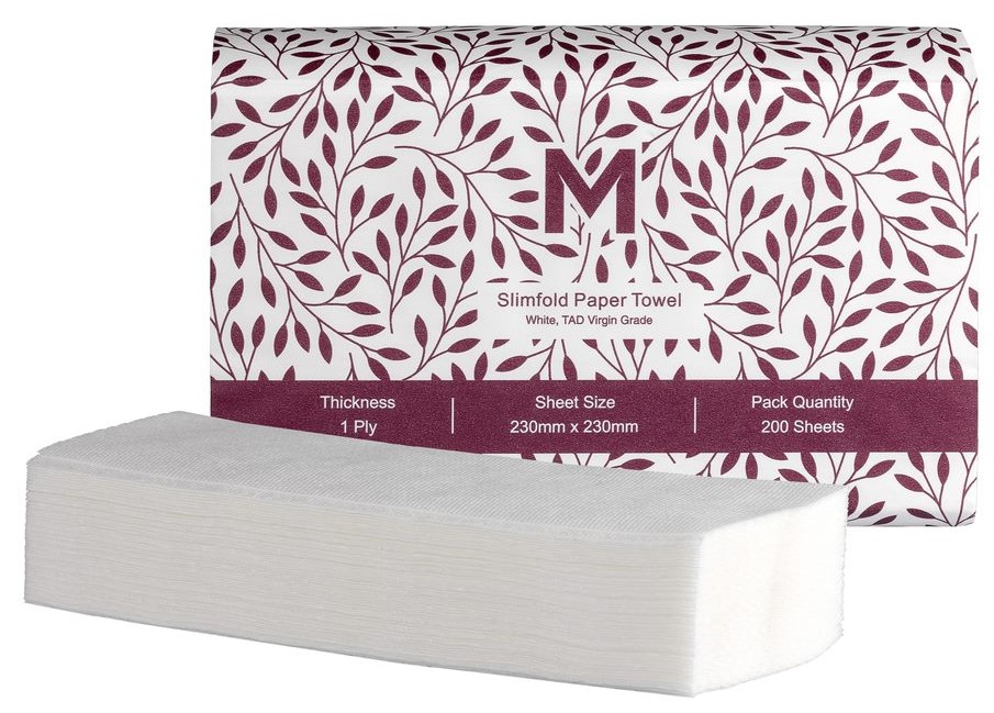 Luxury TAD Slimfold Paper Towel Boxed - White, 230mm x 230mm, 1 Ply, FSC® Mix (Box of 4000 Sheets)