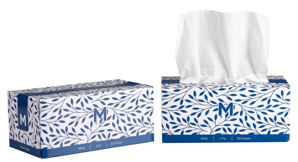 [MPH27300] Flat Facial Tissues - White, 2 Ply, 200 Sheets, FSC® Mix (Box of 24 Packs)