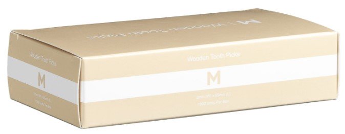 [MPH38135] Wooden Tooth Picks Unwrapped - Natural, 2mm x 65mm Long, FSC® 100% (Box)