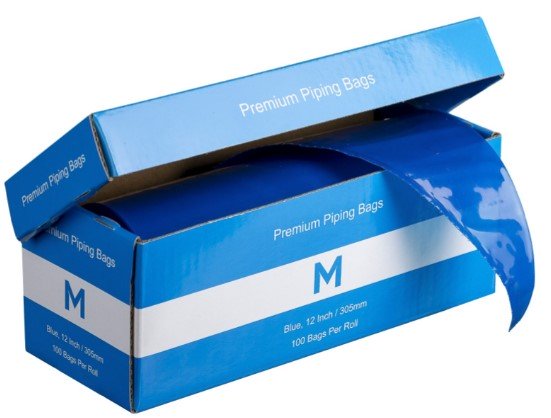 Premium Piping Bags - Blue, 305mm / 12 Inch x 80mu *Anti-Slip Coating (Box of 5 Rolls)