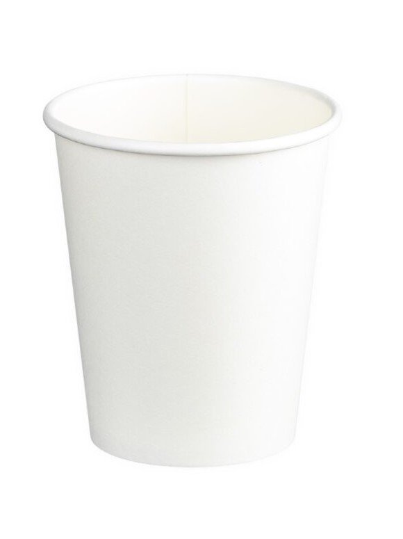 Single Wall PE Paper Cups - White, 8oz, 280ml *80mm Diameter (Box of 1000 Cups)