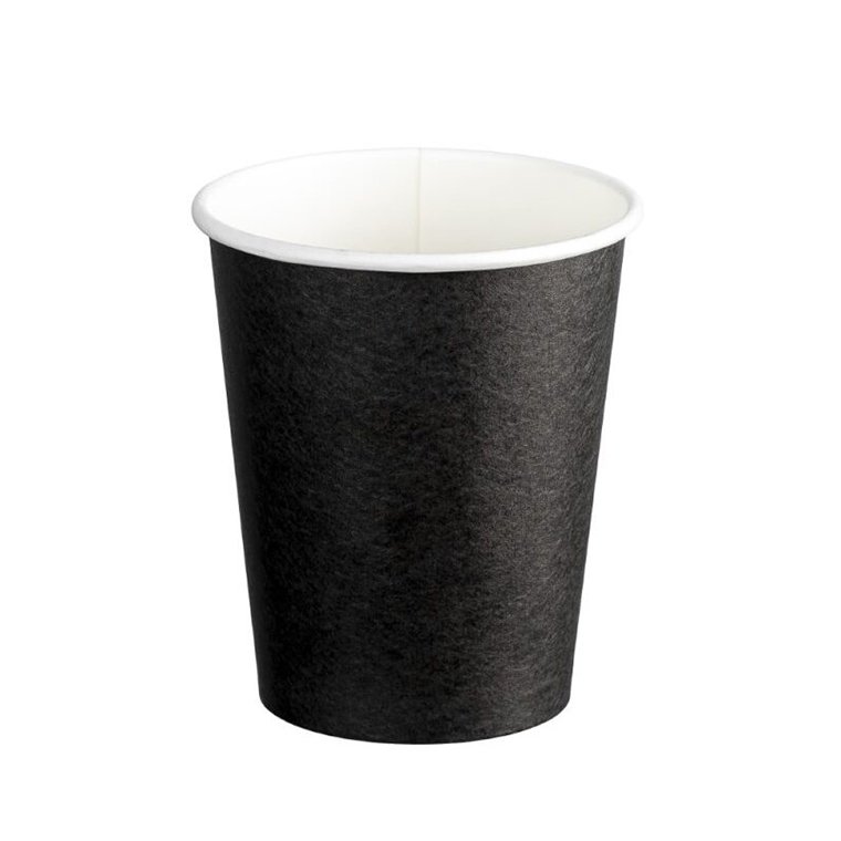[MPH16007] Single Wall Universal PE Paper Cups - Black, 8oz, 280ml *90mm Diameter (Box of 1000 Cups)