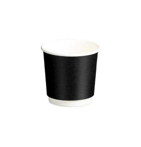 [MPH16065] Double Wall PE Paper Cups - Black, 4oz, 120ml *62mm Diameter (Box of 500 Cups)