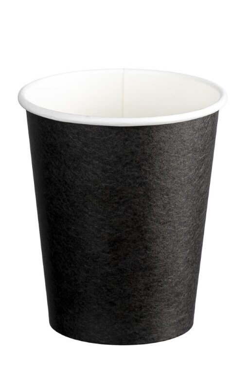 [MPH16075] Double Wall PE Paper Cups - Black, 8oz, 280ml *80mm Diameter (Box of 500 Cups)