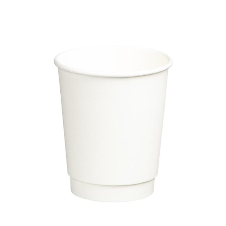 [MPH16102] Double Wall Universal PE Paper Cups - White, 8oz, 280ml *90mm Diameter (Box of 500 Cups)