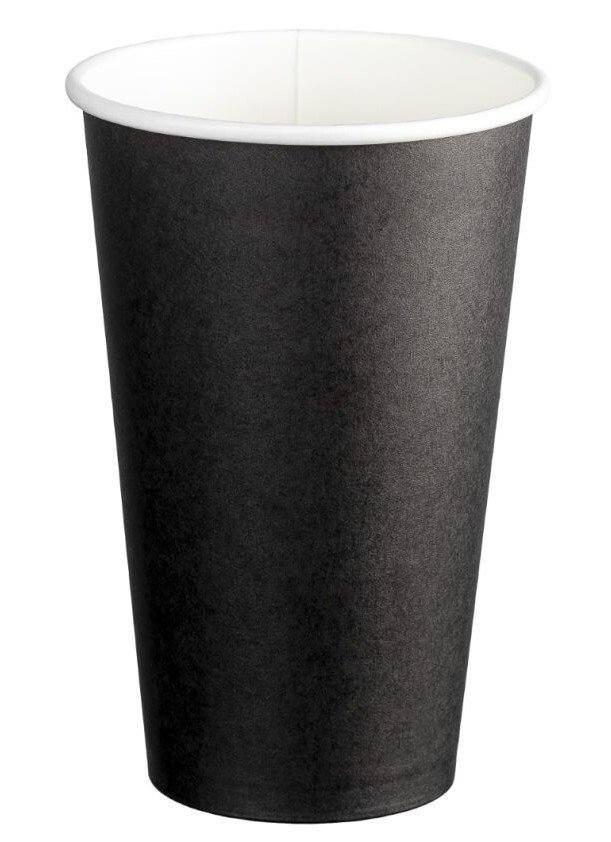 [MPH16085] Double Wall PE Paper Cups - Black, 16oz, 510ml *90mm Diameter (Box of 500 Cups)