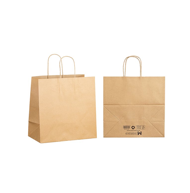 Twist Handle Paper Bag S - Brown, 280mm x 150mm x 280mm, 120gsm (Box of 250 Bags)