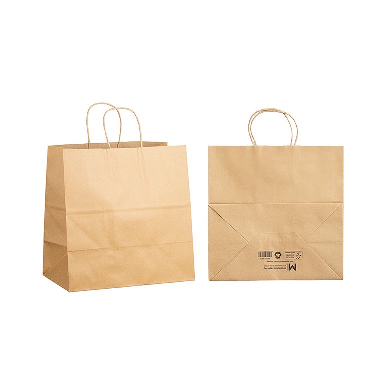 [MPH24465] Twist Handle Paper Bag M - Brown, 305mm x 175mm x 305mm, 120gsm (Box of 250 Bags)