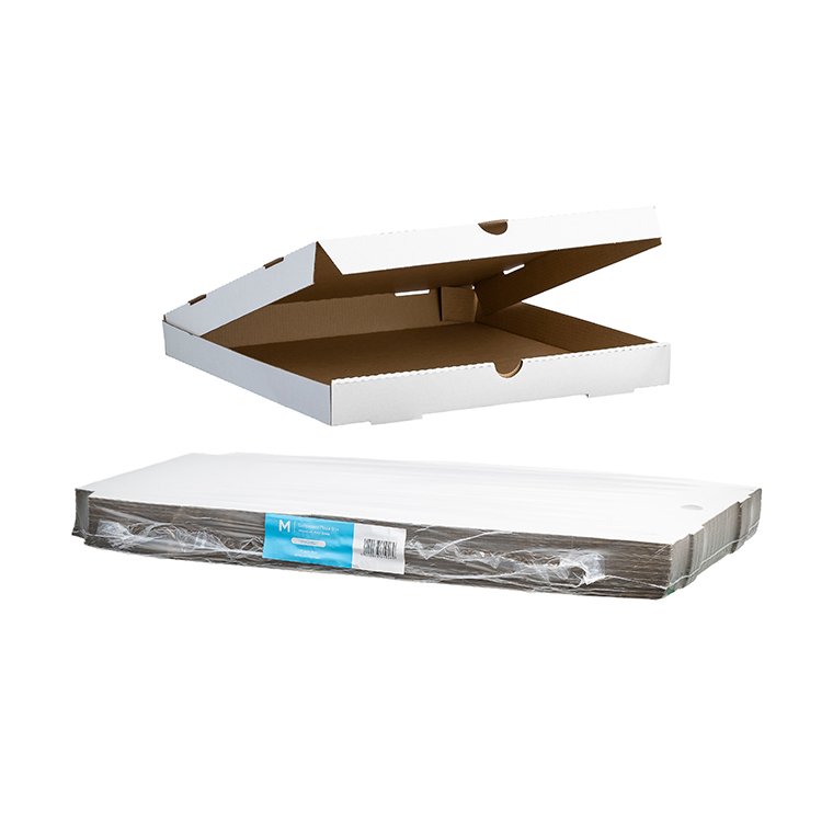 [MPH38825] Cardboard Pizza Box - White, 14" Inch, 355mm x 355mm x 40mm (Pack of 50 Boxes)