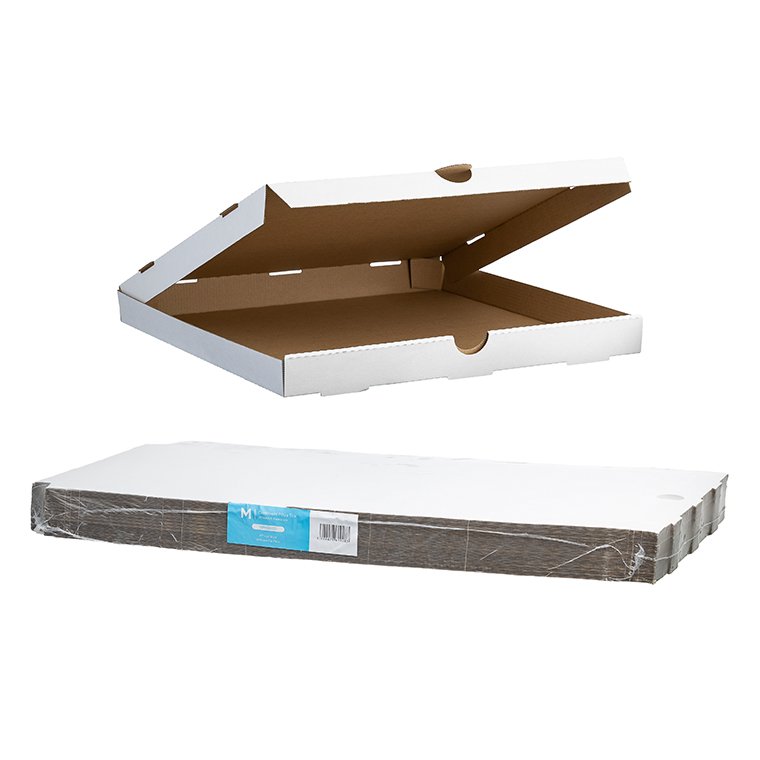 [MPH38830] Cardboard Pizza Box - White, 16" Inch, 406mm x 406mm x 40mm (Pack of 50 Boxes)